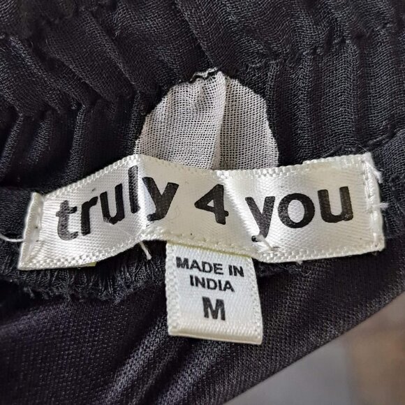 Truly 4 You Size Medium Black Pleated White Polka Dot Skirt Elastic Waist NWT - Picture 6 of 9